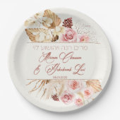 ダスト&テラコッタボホユダヤ系ヘブライ語チュッパ ペーパープレート (正面)