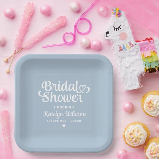 ダスパーソナライズされたティブルー結婚ズブライダルシャワー ペーパープレート (パーティー)