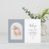 ダスミニマルティブルーアーチフォト《キリスト教》洗礼式や命名式  サンキューカード (スタンド正面)