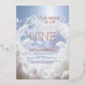ダズリングオンクラウドナイン9パンパスブライダルシャワー 箔招待状 (正面)