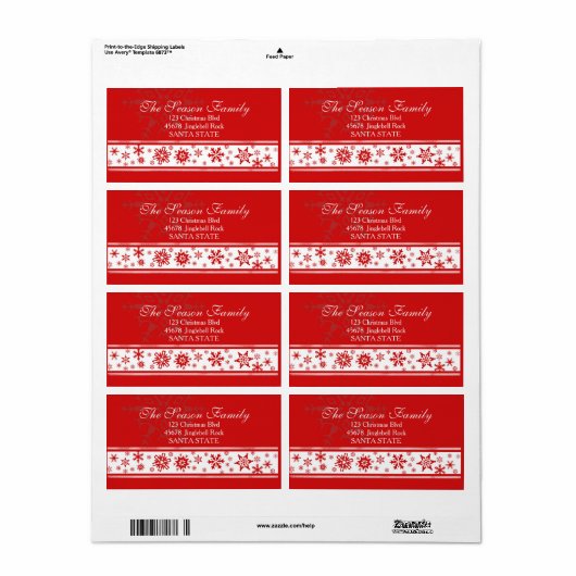 ダズリングスノーフレークホリデイ住所 シール (フルシート)