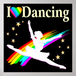 ダズリングIラブ踊りバレリーナデザイン ポスター