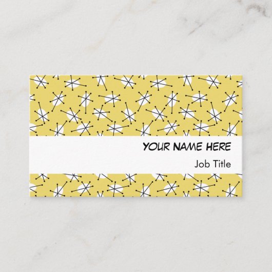 ダズリー数々のイエロービジネスカードホワイトストライプ 名刺 (正面)