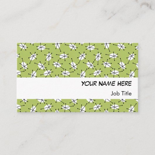 ダズリー数々のグリーンビジネスカードホワイトストライプ 名刺 (正面)