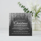 ダズルクエレガントリスマスホリデーパーティーブラック 招待状 (スタンド正面)