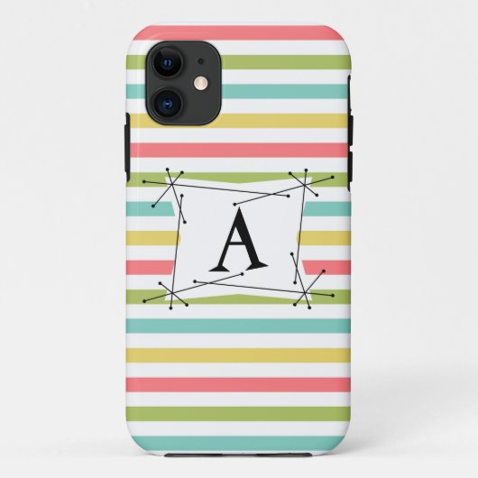 ダズルストライプクラシック'モノグラム' iPhoneケース Case-Mate iPhoneケース (裏面)