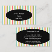 ダズルストライプクラシック名刺オーバルブラック 名刺 (正面/裏面)