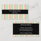 ダズルストライプクラシック名刺ブラック 名刺 (正面/裏面)