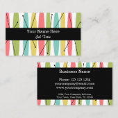 ダズルストライプビジネスカードブラック 名刺 (正面/裏面)