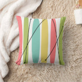 ダズルストライプブルーバックスクエア クッション (ブランケット)