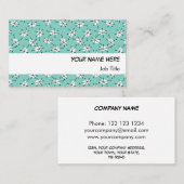 ダズルブルー数々のビジネスカードホワイトストライプ 名刺 (正面/裏面)