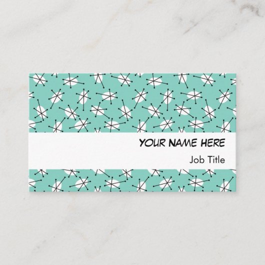 ダズルブルー数々のビジネスカードホワイトストライプ 名刺 (正面)