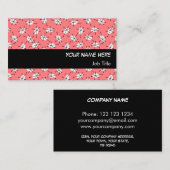 ダズル数々のピンクの名刺ブラックストライプ 名刺 (正面/裏面)