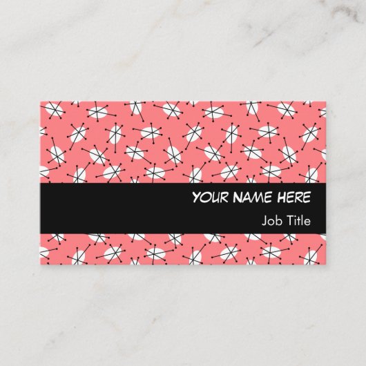 ダズル数々のピンクの名刺ブラックストライプ 名刺 (正面)