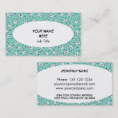 ダズル数々のブルーの名刺の楕円形の白 名刺 (正面/裏面)