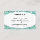 ダズル数々のブルーの名刺の楕円形の白 名刺 (裏面)