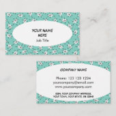 ダズル数々のブルーの名刺の楕円形の白 名刺 (正面/裏面)
