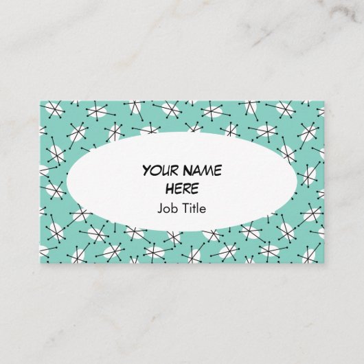 ダズル数々のブルーの名刺の楕円形の白 名刺 (正面)