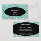 ダズル数々のブルーの名刺オーバルブラック 名刺 (正面/裏面)