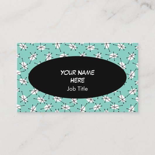 ダズル数々のブルーの名刺オーバルブラック 名刺 (正面)