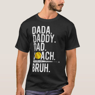 ダダおじさんお父さんブラザー ビンテージソフトボールコーチお父さん Tシャツ