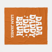 ダダおもしろいダディパパブルファーザーズデイギフトパパ フリースブランケット (正面(横))