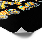 ダダおもしろい建築掘削機キッズマッチングファ ポスター (角)