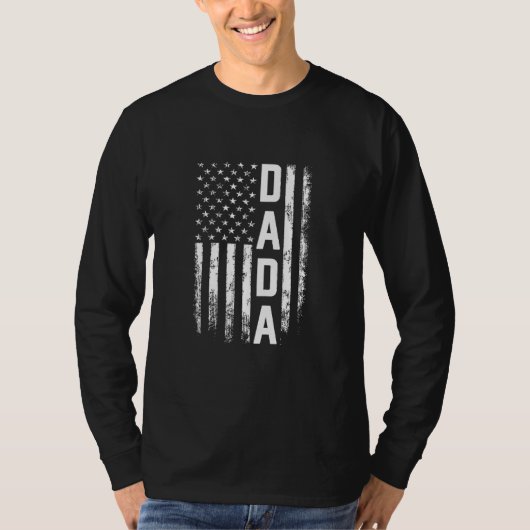 ダダアメリカ男性へ国旗の女性の父の日 Tシャツ (正面)