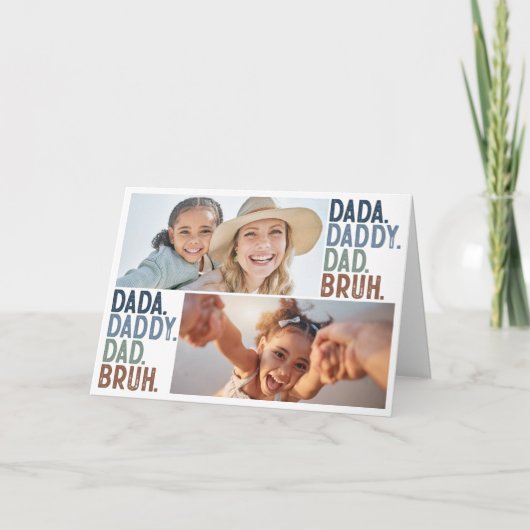 ダダカスタムダディパパブルフォトファーザーズの日 カード (正面)