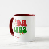 ダダクロースクリスマスパパ名レトロGroovyかわいい マグカップ (正面左)