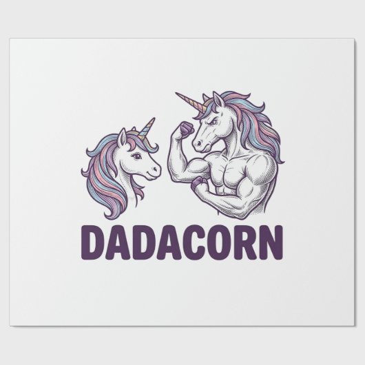 ダダコーン おもしろ ユニコーン パパ ベクターTシャツ 設計_1 ラッピングペーパー (フラット)