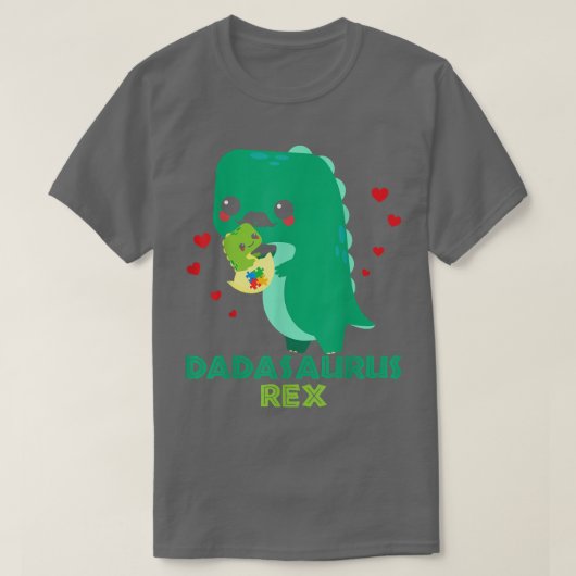 ダダサウルスレックス自閉症啓発月自閉症ADH Tシャツ (デザイン正面)