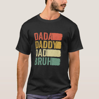 ダダダディパパブラレトロおもしろいファーザーフッド Tシャツ