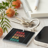 ダダダディパパブ動揺してルレトロファーダーズデイ キーホルダー (正面右)