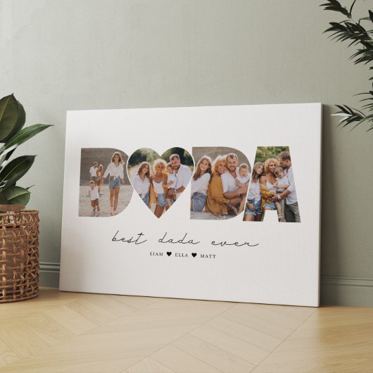 ダダ最高のーEver 4 Photo Collage First Father's Day キャンバスプリント