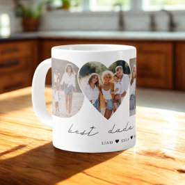 ダダ最高のーEver 4 Photo Collage First Father's Day ジャンボコーヒーマグカップ