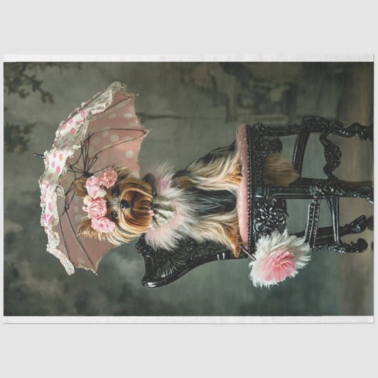 ダチェスフランスのヨークシャーテリアデコップページ 薄葉紙 (正面)