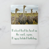 ダチョウおもしろいの誕生日カード カード (内部)