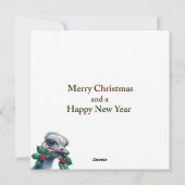 ダチョウとヒイラギのクリスマス シーズンカード (裏面)