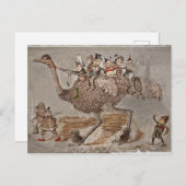 ダチョウに乗るブラウン シーズンポストカード (正面/裏面)