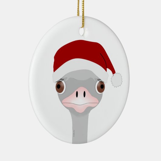 ダチョウのクリスマス飾り セラミックオーナメント (右)