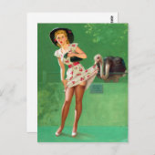 ダチョウのピン留め ポストカード (正面/裏面)