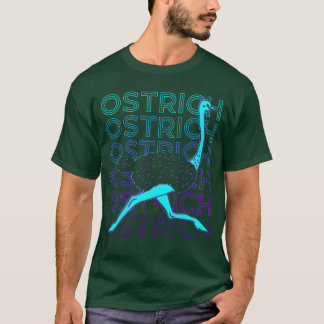 ダチョウのレトロな友達 Tシャツ