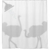 ダチョウの影のシルエットの影のバディがシャワーに シャワーカーテン (正面)