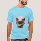 ダチョウの楽しい顔 笑う動物 Tシャツ (正面)