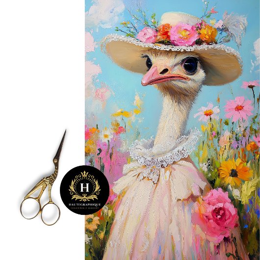 ダチョウの花 デコパージュ 春のベビーシャワー 薄葉紙