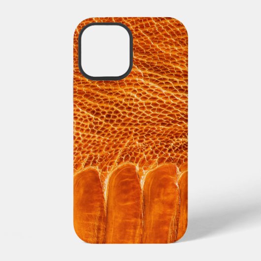 ダチョウの革のテクスチャ iPhoneケース (裏面)