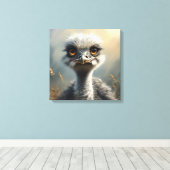 ダチョウの鳥 キャンバスプリント (インサイチュ (ウッドフロア))