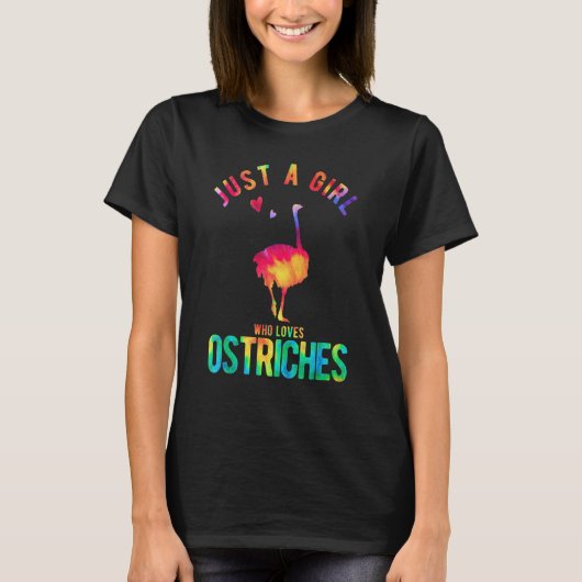 ダチョウを愛する女の子 Tシャツ (正面)