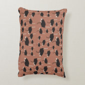 ダチョウイラストレーション模様 アクセントクッション (裏面(縦))